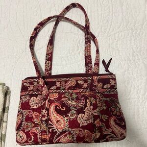 Vera Bradley Purse Bag Piccadilly Plum Paisley Retired Pattern 13" Wide 9" Tall